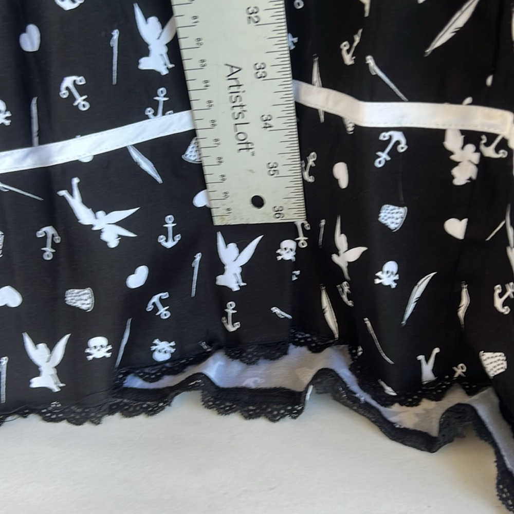 NEW Torrid Tinkerbell Sailor Dress Plus Size 24 Black White Tink Skulls Disney - Picture 7 of 13